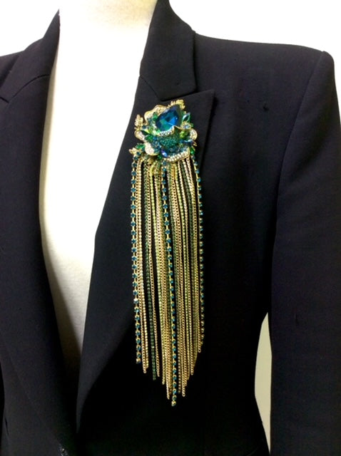 Emerald Fleur Brooch