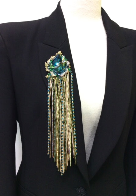 Emerald Fleur Brooch