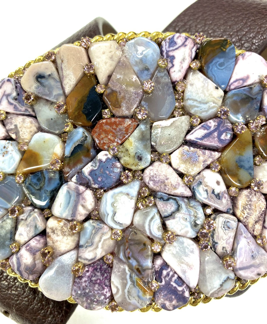 Purple Zebra Agate Belt Buckle