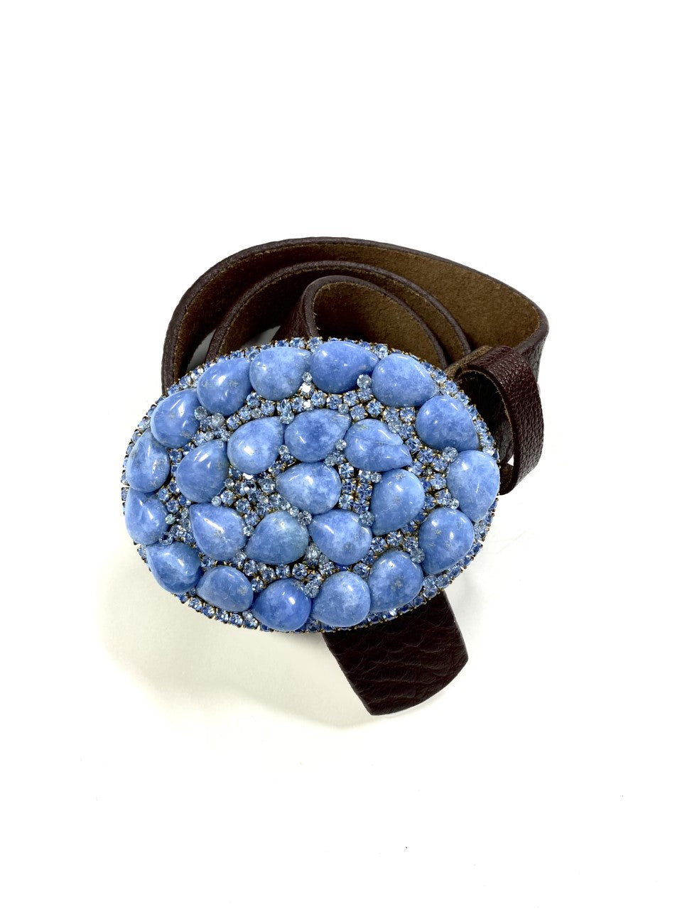 Blue Chalcedony Belt Buckle