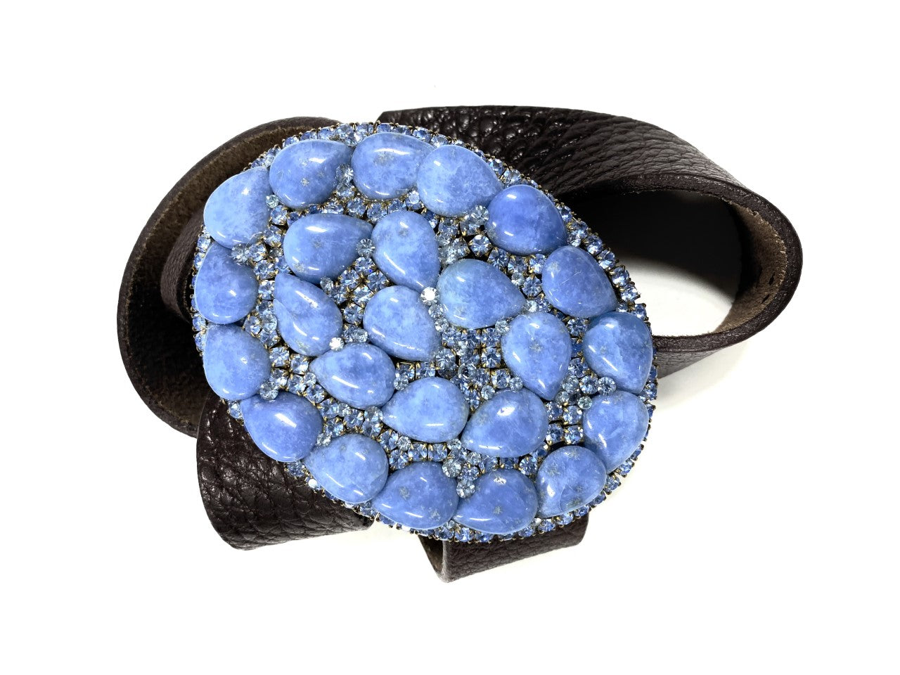 Blue Chalcedony Belt Buckle