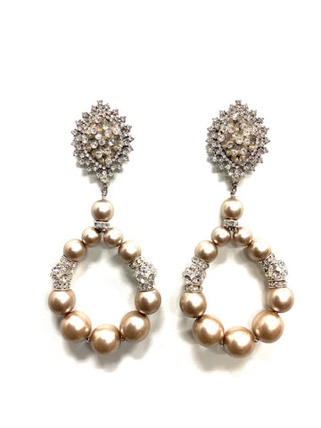 Soft Taupe Pearl Earrings