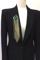 Emerald Fleur Brooch